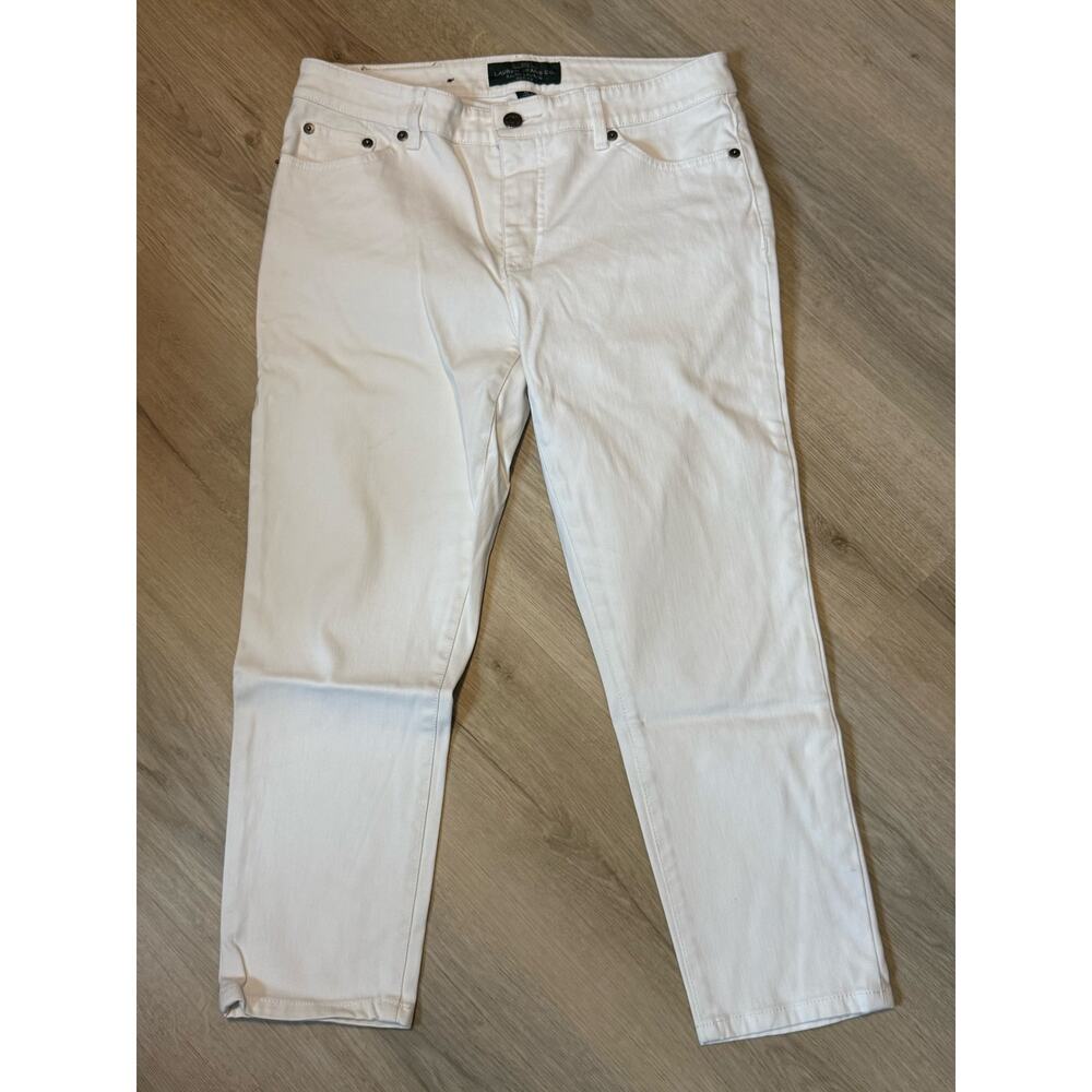 Lauren Ralph Lauren Jeans Women’s 6P Petite White Classic Straight Cropped Denim